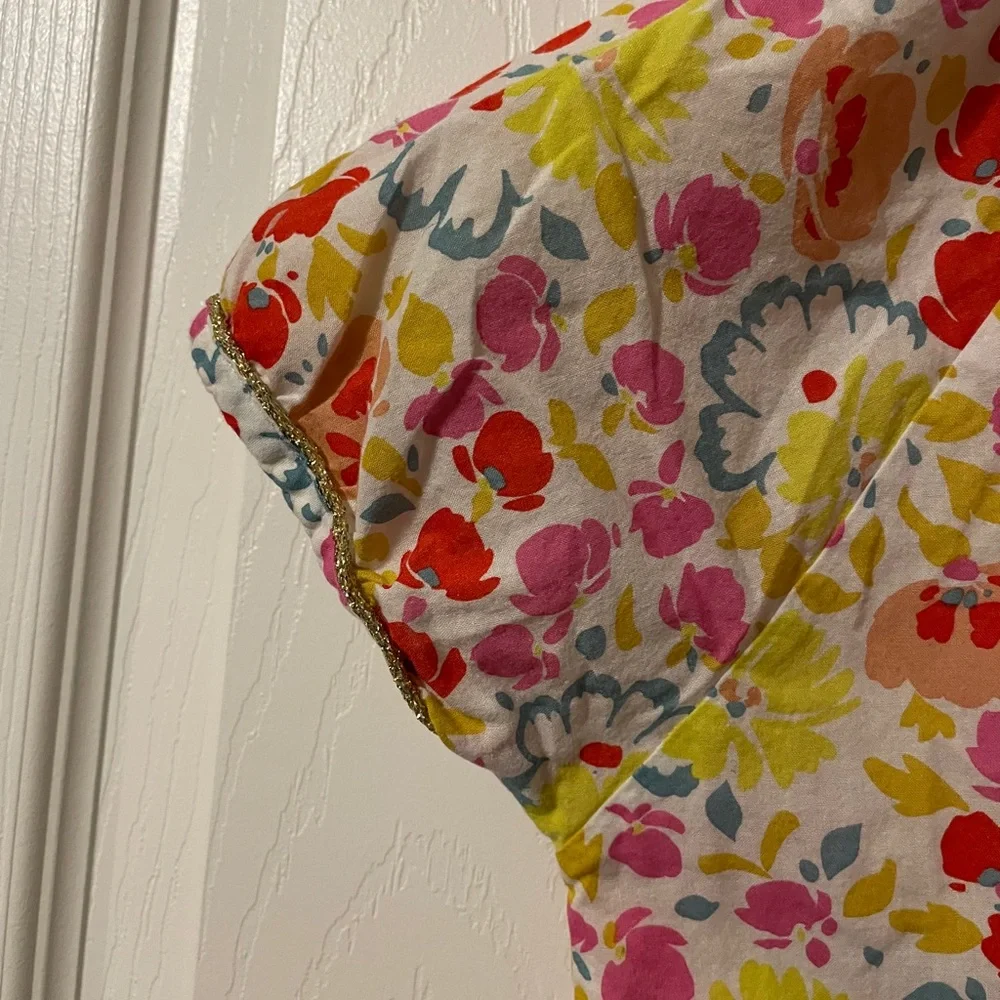 Mini Boden floral shirt sleeve top sz 9-10yrs